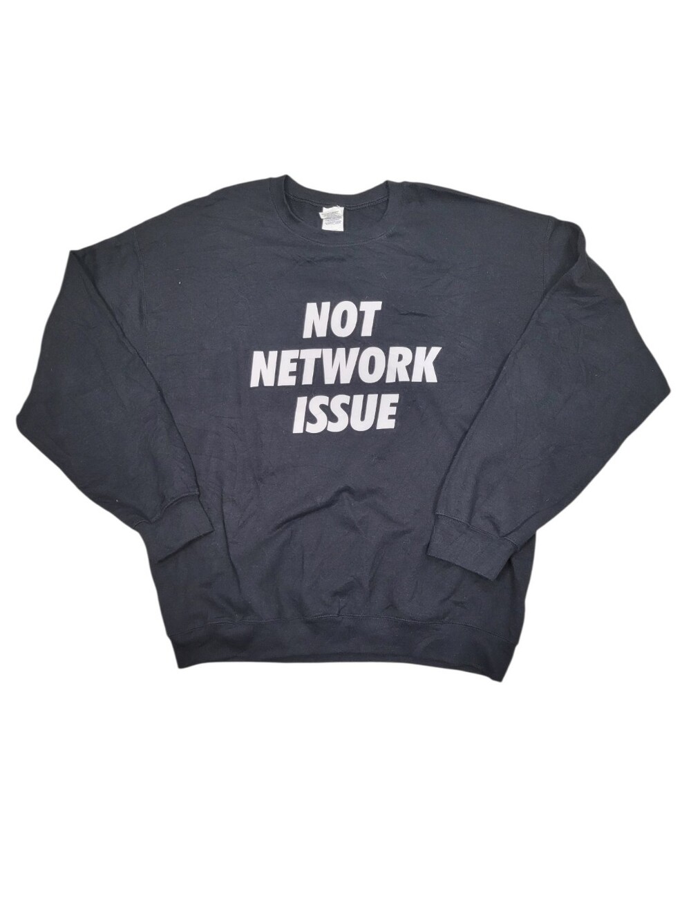 Y2K Not Network Issue Black Sweatshirt Top Size: Large